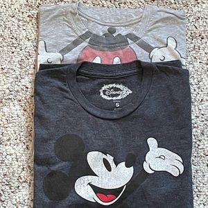 Set of 2 Men’s small Mickey Mouse short sleeve shirts